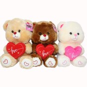 Wholesale - 12" BEAR WITH HEART 3-ASST C/P 24